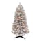 4ft. Pre-Lit Flocked Carson Pine Artificial Christmas Tree, Clear Lights